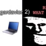 Depressed trollface | REGRET WHAT YOU DID. look up gardavior | image tagged in depressed trollface | made w/ Imgflip meme maker
