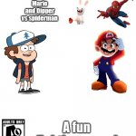 Blank Xbox One case | Mario and Dipper vs spiderman; A fun fighting game! | image tagged in blank xbox one case | made w/ Imgflip meme maker