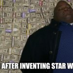 fr tho | JEDI AFTER INVENTING STAR WARS | image tagged in guy sleeping on pile of money | made w/ Imgflip meme maker