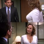 Michael Scott watching Jan Boobs