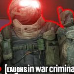 Laughing in war criminal