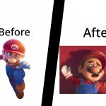 Mario before after