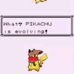 Pikachu evolved into outlaw | outlaw | image tagged in pikachu is evolving | made w/ Imgflip meme maker