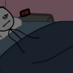 Stickman in bed thinking