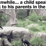 gorilla througin kid GIF Template
