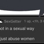 Sex Getter speech bubble