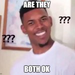 Nibba wut? | ARE THEY; BOTH OK | image tagged in nibba wut | made w/ Imgflip meme maker