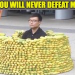 banana fort | YOU WILL NEVER DEFEAT ME | image tagged in banana fort | made w/ Imgflip meme maker