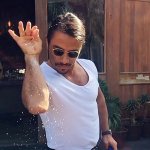 Man sprinkles salt template