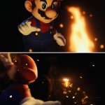 Mario Throwing Fire meme