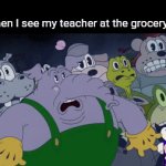 Has this happened to u? | Me when I see my teacher at the grocery store:; THE DEVIL!! | image tagged in gifs,the devil | made w/ Imgflip video-to-gif maker