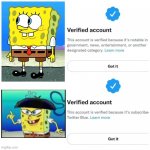 Twitter Verified Account | image tagged in twitter verified account,spongebob | made w/ Imgflip meme maker