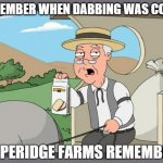 PEPPERIDGE FARMS REMEMBERS | REMEMBER WHEN DABBING WAS COOL? | image tagged in pepperidge farms remembers | made w/ Imgflip meme maker
