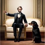 Abe Lincoln and his dog