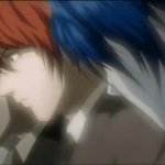 L staring Death Note GIF Template