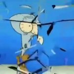 Squidward Glass Shatter GIF Template
