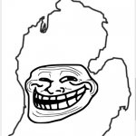 Michigan Lower Peninsula outline with trollface