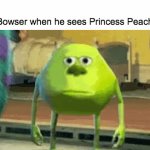 Peaches peaches peaches peaches | Bowser when he sees Princess Peach | image tagged in gifs,bowser,princess peach,peach,super mario bros,super mario | made w/ Imgflip video-to-gif maker