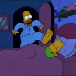 Homer Kick's In Bart's Door