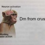 Neuron activation | Dm from crush | image tagged in neuron activation | made w/ Imgflip meme maker