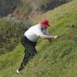 Trump climbing to cheat at golf JPP meme