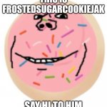 Frostedsugarcookiejak | THIS IS FROSTEDSUGARCOOKIEJAK; SAY HI TO HIM | image tagged in frostedsugarcookiejak | made w/ Imgflip meme maker
