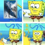 *distant screaming gets louder* | image tagged in spongebob burning paper,scp 096 | made w/ Imgflip meme maker