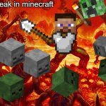 iron shovel best minecraft weapon | weapons break in minecraft; me: | image tagged in doom guy | made w/ Imgflip meme maker