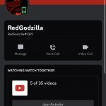 RedGodzilla Watching YouTube on Discord