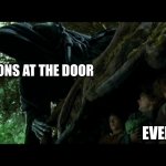 Hobbits hide from nazgul | MORMONS AT THE DOOR; EVERYONE | image tagged in hobbits hide from nazgul,funny memes,memes | made w/ Imgflip meme maker