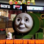 percy and toby at the movies | 🍿🍫🍬🍭🥤🫗; PERCY AND TOBY AT THE MOVIES! | image tagged in percy and toby at the movies | made w/ Imgflip meme maker