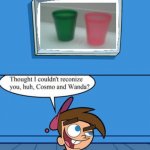 cosmo and wanda cups | image tagged in timmy talking about cosmo and thinking slick,memes,cartoons,the fairly oddparents | made w/ Imgflip meme maker