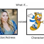 What if Elizabeth "EG" Daily voiced Ray the flying squirrel | image tagged in what if this actor or actress voiced this character,ray the flying squirrel,sonic the hedgehog,sega,sonic,eg daily | made w/ Imgflip meme maker