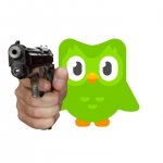 Duolingo with gun
