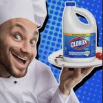 Chef serving clorox meme