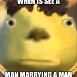 reeeer | WHEN IS SEE A; MAN MARRYING A MAN | image tagged in emo mike | made w/ Imgflip meme maker
