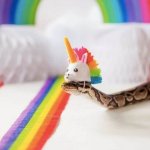 snake rainbow unicorn head