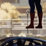 spiderman flying away GIF Template