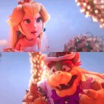 Bowser and peach Mario movie wedding scene