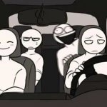 Friends in a car