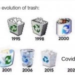 The evolution of trash | Covid-19 | image tagged in the evolution of trash,memes,meme,covid-19,covid | made w/ Imgflip meme maker