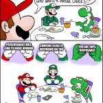 Sorry Yoshi but you deserve to know | SOMEONE CLOSE IS
DEPENDING ON YOU; YOU ARE 100%
DISPOSABLE; PERSEVERANCE WILL LEAD TO GREAT REWARD | image tagged in mario fortune cookie | made w/ Imgflip meme maker