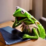 Kermit Laptop GIF Template