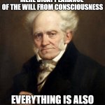 everything is also beautiful | BY THE
MERE DISAPPEARANCE 
OF THE WILL FROM CONSCIOUSNESS; EVERYTHING IS ALSO
BEAUTIFUL | image tagged in schopenhauer | made w/ Imgflip meme maker