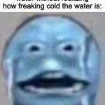 C- c- c- C O L D | When you jump into beach water without realizing how freaking cold the water is: | image tagged in memes | made w/ Imgflip meme maker