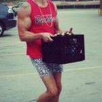 Man with bad legs | REMEMBER BUY THE CASE OF BEERS; FORGETS LEG DAY ON GYM | image tagged in beer man | made w/ Imgflip meme maker