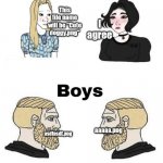 Girls and boys conversation | This file name will be "Cute doggy.png"; I agree; aaaaa.png; asdfasdf.png | image tagged in girls and boys conversation | made w/ Imgflip meme maker