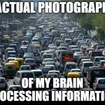 My Brain | ACTUAL PHOTOGRAPH; OF MY BRAIN PROCESSING INFORMATION | image tagged in traffic | made w/ Imgflip meme maker
