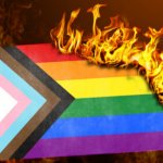Pride flag burning meme