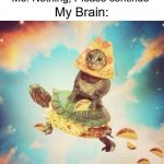 Zoop | The teacher: What's so funny? Me: Nothing, Please continue; My Brain: | image tagged in space pizza cat turtle tacos | made w/ Imgflip meme maker
